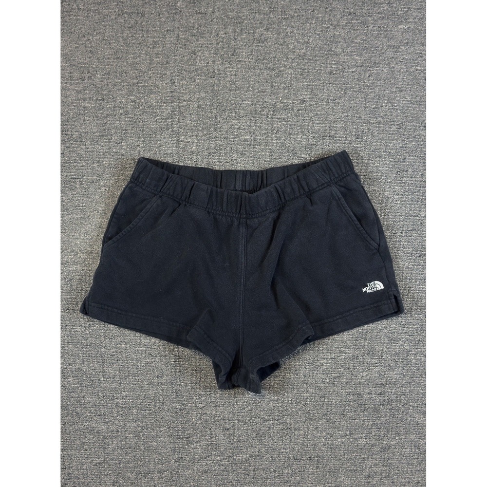 The North Face Women's Size Large Black Fleece Sweat Shorts Logo‎ Lounge Pockets
